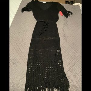 NWT Black crochet cover up